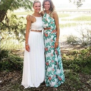 🏝 Lulus Crop Top Maxi Skirt